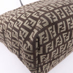 FENDI Zucchino Canvas Leather Tote Bag Beige Brown 8BH104