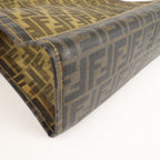 FENDI Zucca Mesh PVC Tote Bag Brown Black 8BH184