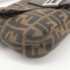 FENDI Zucca Mamma Baguette Canvas Leather Shoulder Bag 26424