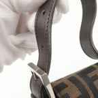 FENDI Mamma Baguette Zucca Canvas Leather Bag Beige 26424