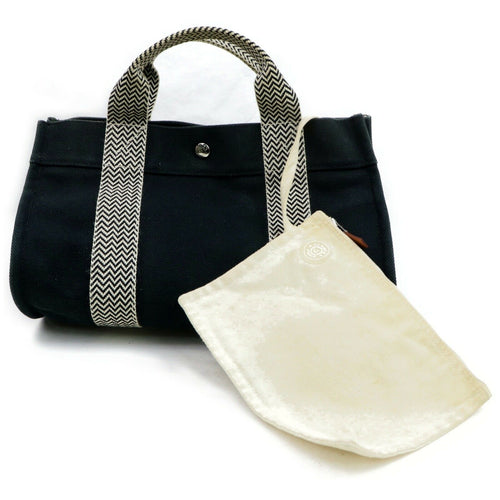 Indistinguishable  Hermes Tote Bag Cannes Black Canvas (SHC7-10197)