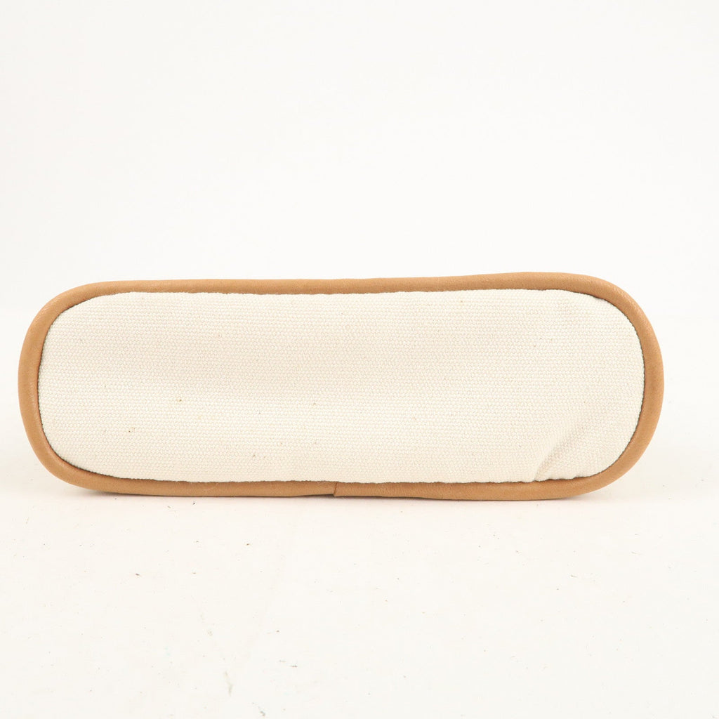 HERMES Set of 2 Bolide Pouch MM & Mini Canvas Leather Ivory Red