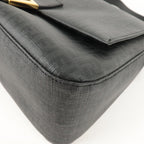 FENDI Zucchino Mamma Baguette Canvas Leather Shoulder Bag 8BR001