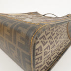FENDI Zucca Zucchino PVC Leather Shoulder Bag Beige Brown 8BH189