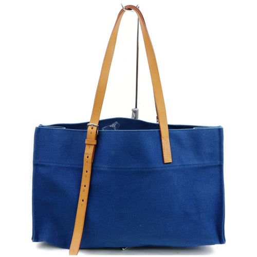Indistinguishable  Hermes Tote Bag Etriviere Blue Canvas (SHC7-10179)