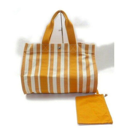 Indistinguishable  Hermes Tote Bag Cannes Yellow Canvas (SHC7-11037)