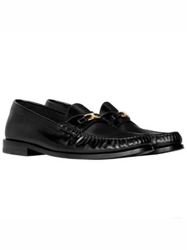 CELINE Luco Triomphe Polished Bull Loafers Black
