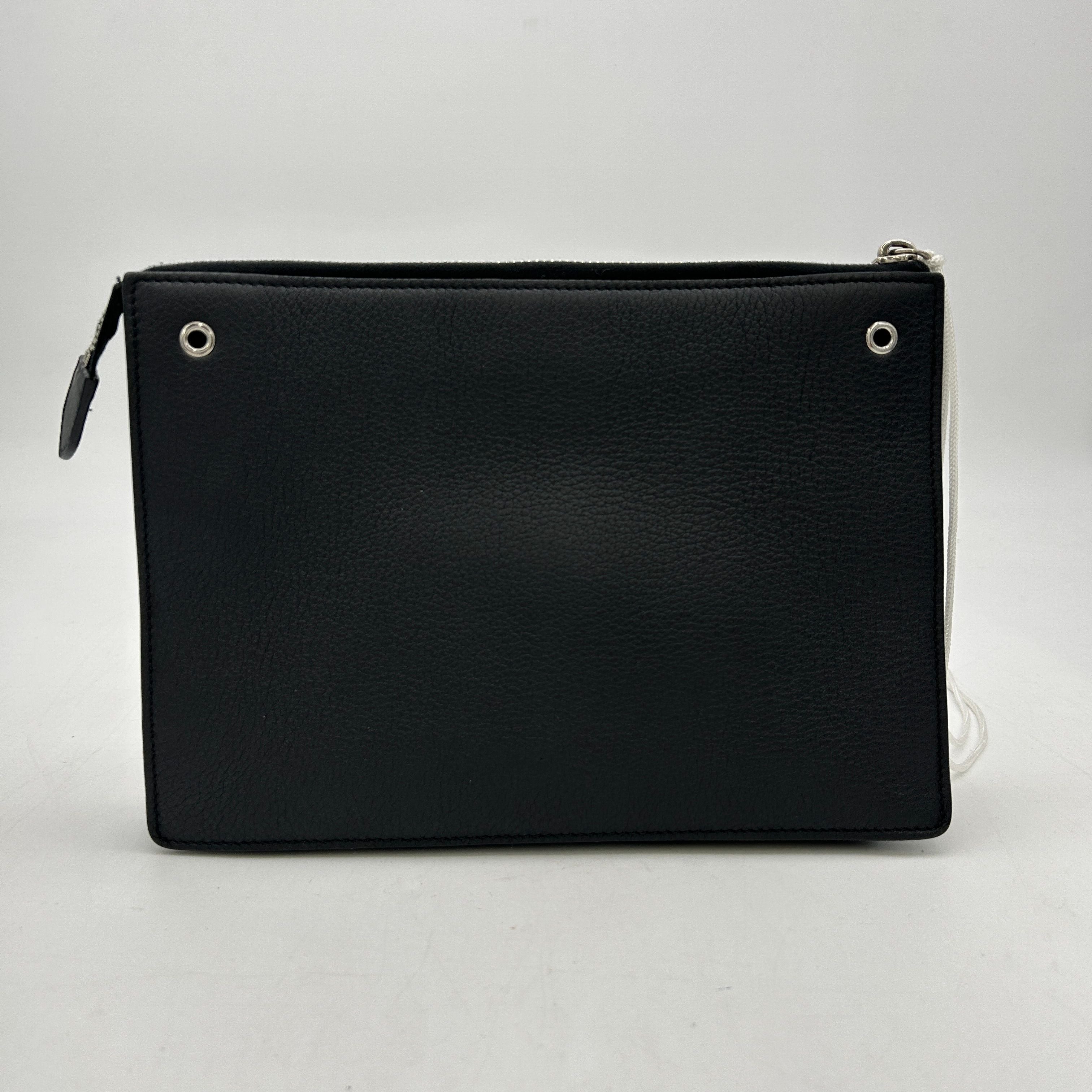 FENDI Vitello Dolce Studded Mini 2Jours Pouch Black Multicolor LA14548