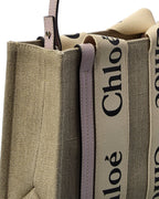 Chloe Woody Small Canvas & Leather Tote