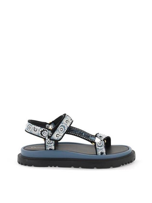 D-Way Embroidered Logo Sandals Blue Dior