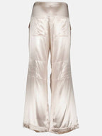 Fendi Women's Viscose Shiny Cargo Straight Pants Beige