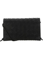 Bottega Veneta Intrecciato Strap Long Wallet Black