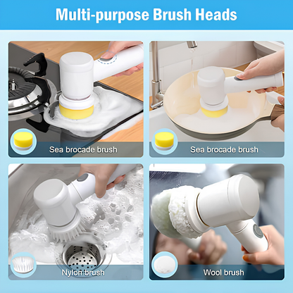 Waterproof 5-in-1 Rechargeable Electric Scrub Gun