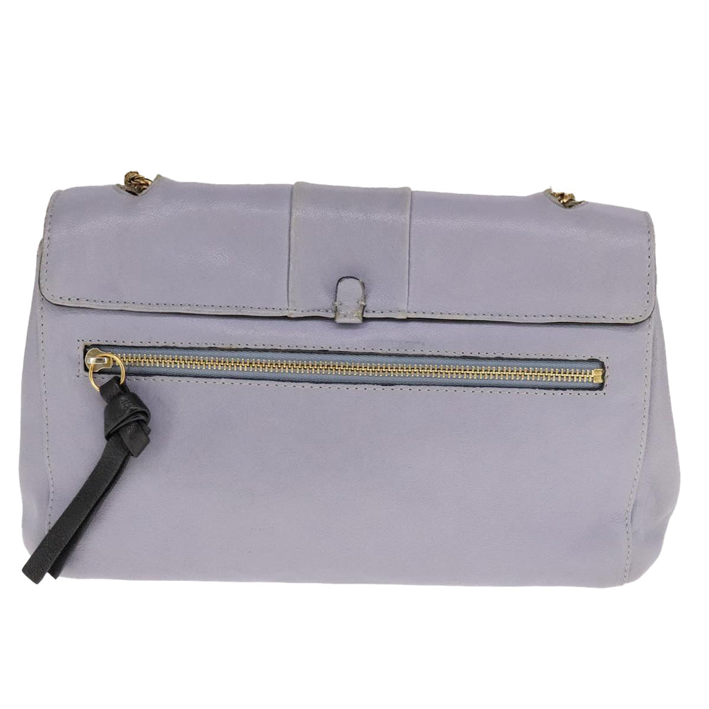 Chloe Chain Shoulder Bag Leather Purple 110018