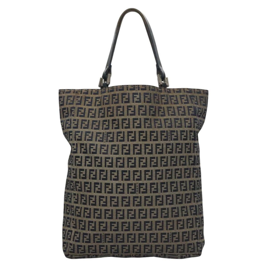 FENDI Zucchino Canvas Tote Bag Navy110364