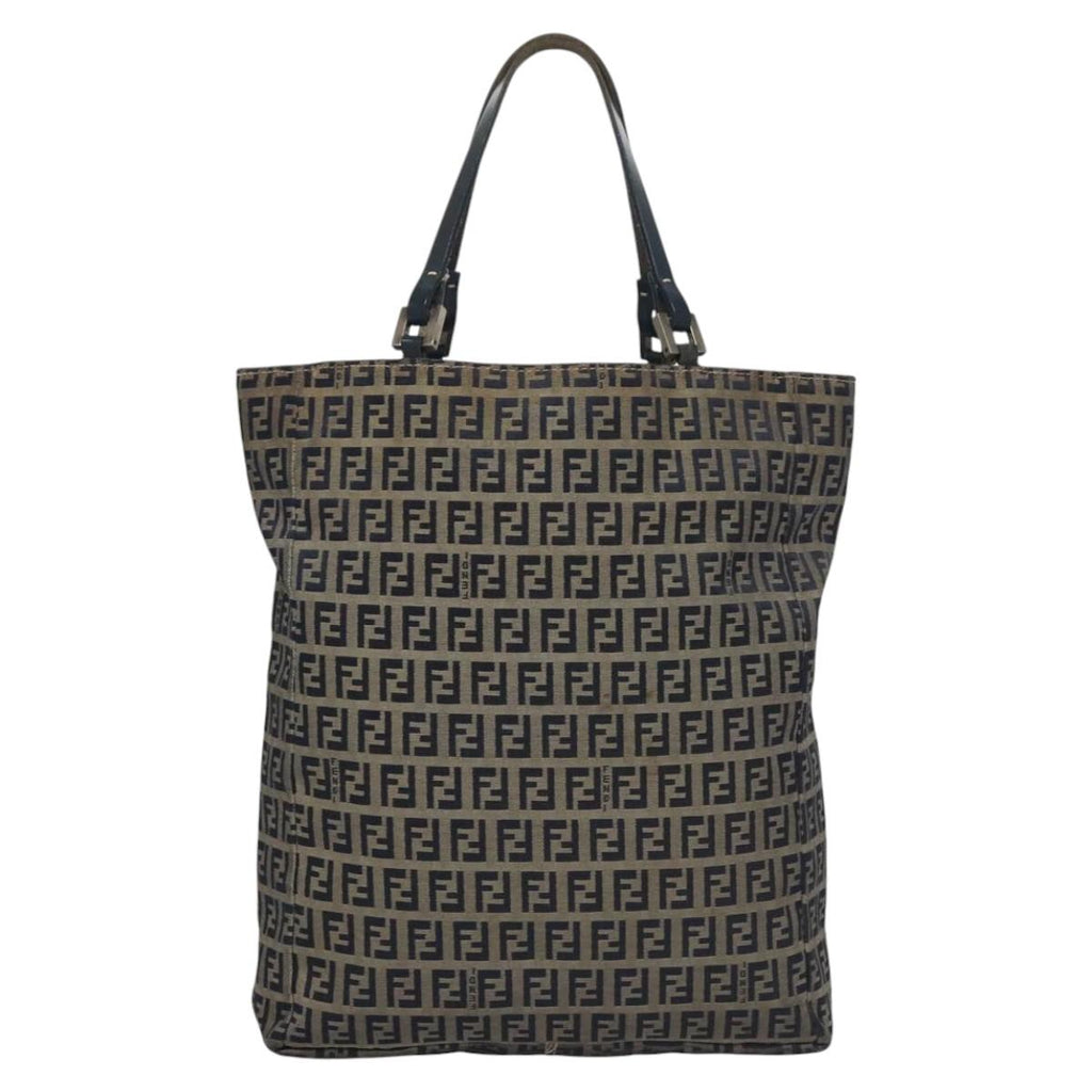 FENDI Zucchino Canvas Tote Bag Navy110364