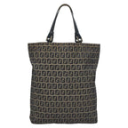 FENDI Zucchino Canvas Tote Bag Navy110364