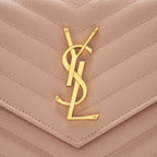 Saint Laurent/YSL Cassandre Matelasse Chain Wallet Grained Calfskin Pale Blush GHW