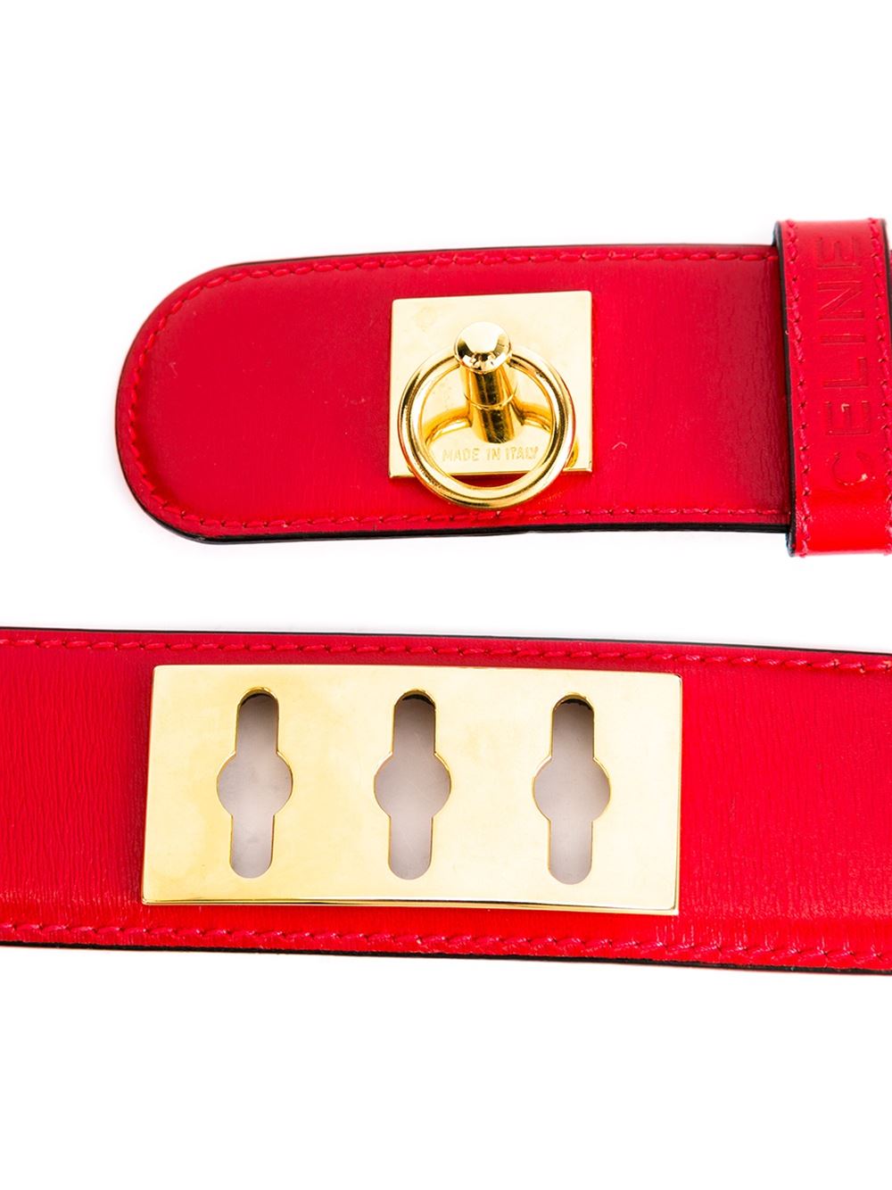CELINE Vintage Red Leather Belt