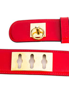 CELINE Vintage Red Leather Belt