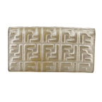 FENDI Zucca Canvas Long Wallet Leather Gold110760
