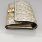 FENDI Zucca Canvas Long Wallet Leather Gold110760