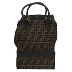 FENDI Zucca Canvas Hand Bag 2way Brown Black110819