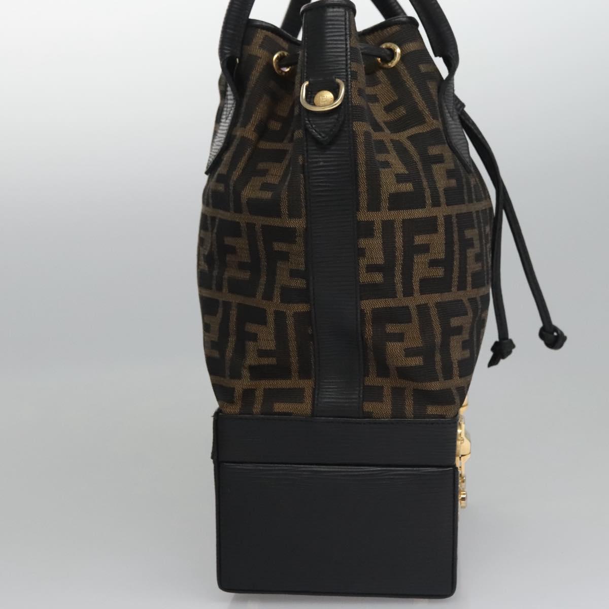 FENDI Zucca Canvas Hand Bag 2way Brown Black110819