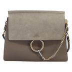 Chloe Fay Shoulder Bag Leather Gray 110878
