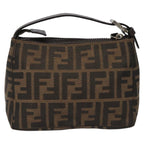 FENDI Zucca Canvas Hand Bag Brown Black110881