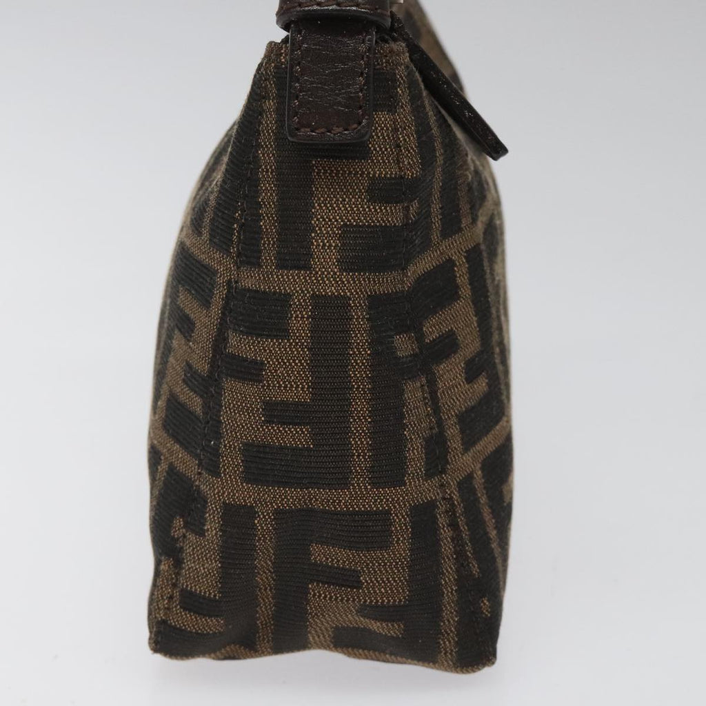 FENDI Zucca Canvas Hand Bag Brown Black110881