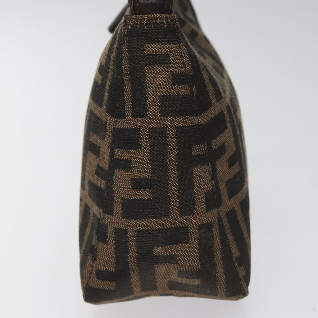 FENDI Zucca Canvas Hand Bag Brown Black110881