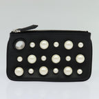 FENDI Triplet Clutch Bag Leather Black110887