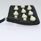 FENDI Triplet Clutch Bag Leather Black110887