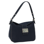 FENDI Mamma Baguette Shoulder Bag Canvas Navy110912