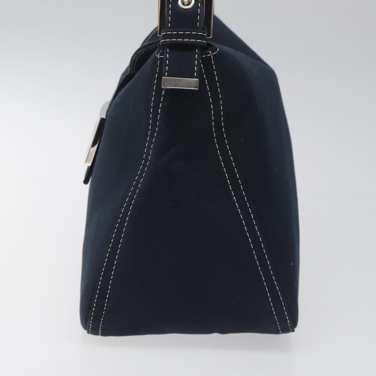 FENDI Mamma Baguette Shoulder Bag Canvas Navy110912