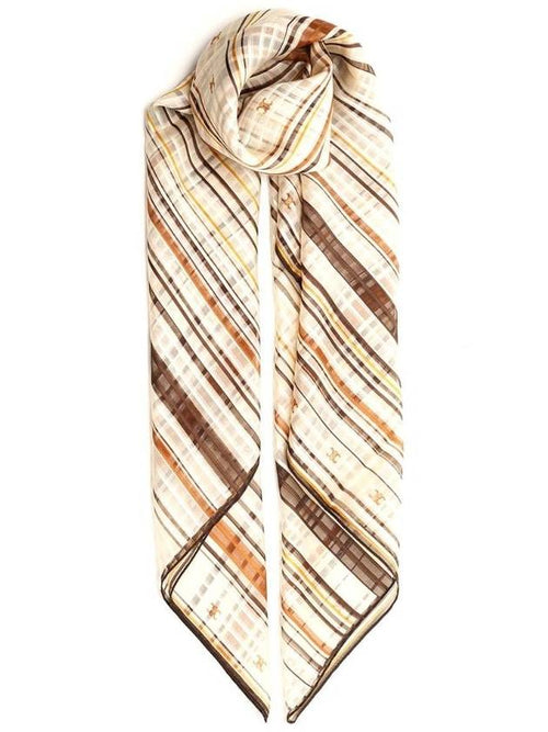 CELINE Beijing Square Striped Silk Scarf