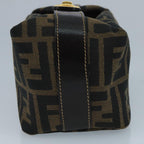 FENDI Zucca Canvas Mini Hand Bag Brown Black gold111096