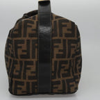 FENDI Zucca Canvas Hand Bag Brown Black gold111097