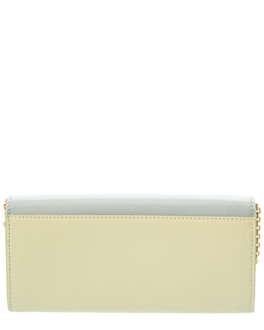 Fendi Ff Diamonds Leather Wallet On Chain