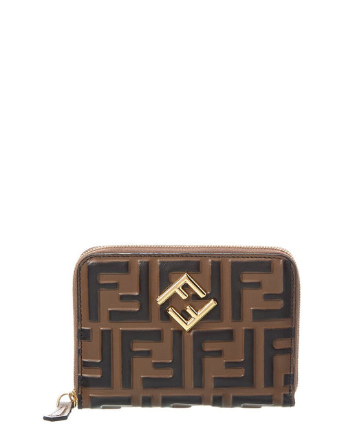 Fendi Ff Diamonds Leather Zip Around Medium Wallet