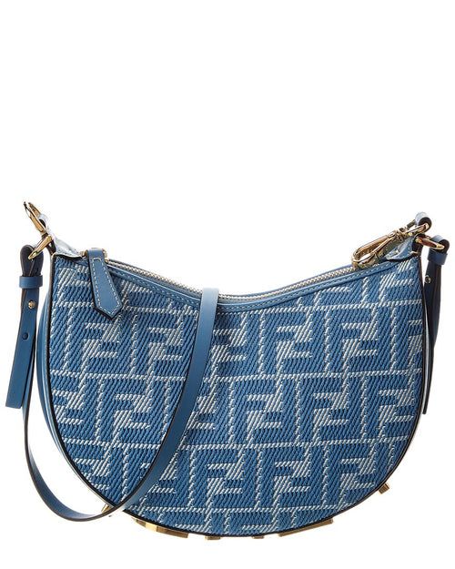 Fendi Fendigraphy Mini Ff Jacquard & Leather Hobo Bag