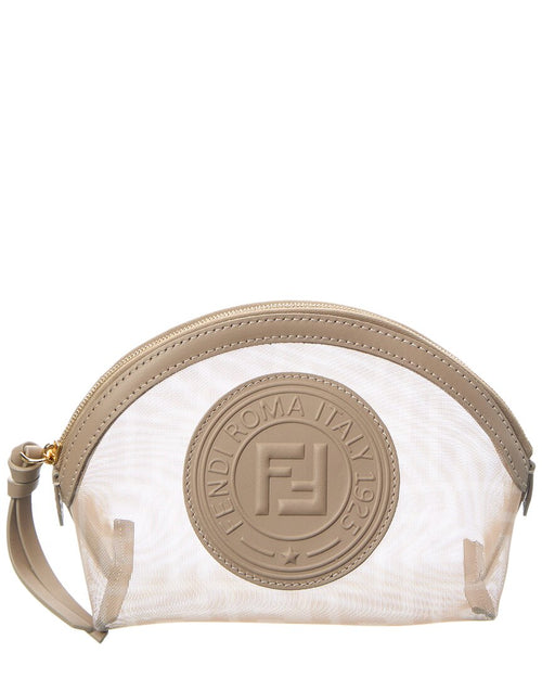 Fendi Medium Ff Mesh & Leather Toiletry Case
