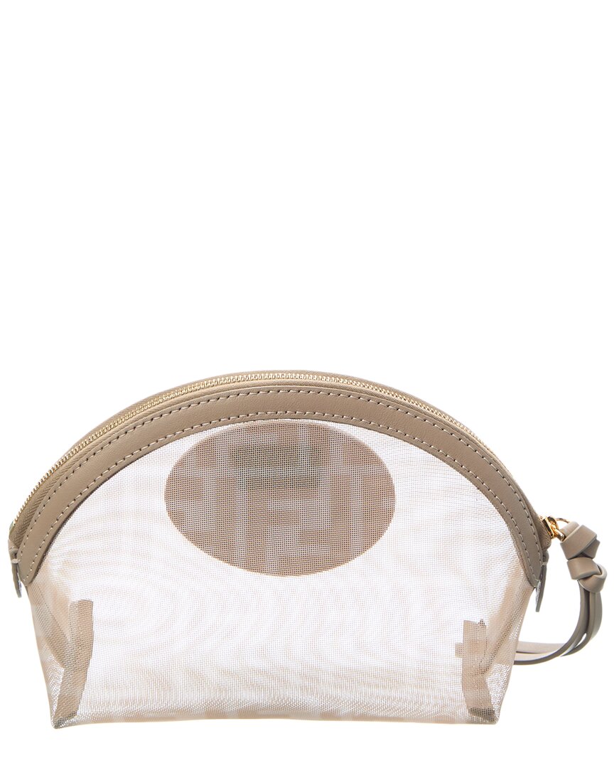 Fendi Medium Ff Mesh & Leather Toiletry Case