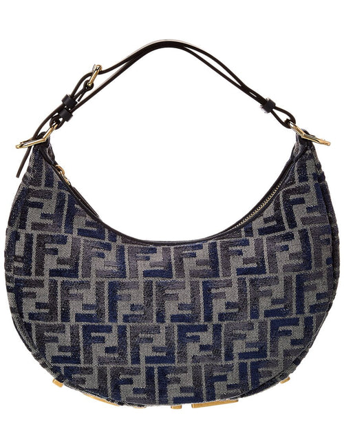 Fendi Fendigraphy Small Ff Chenille & Leather Hobo Bag