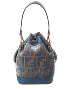 Fendi Mon Tresor Mini Ff Velvet & Leather Bucket Bag