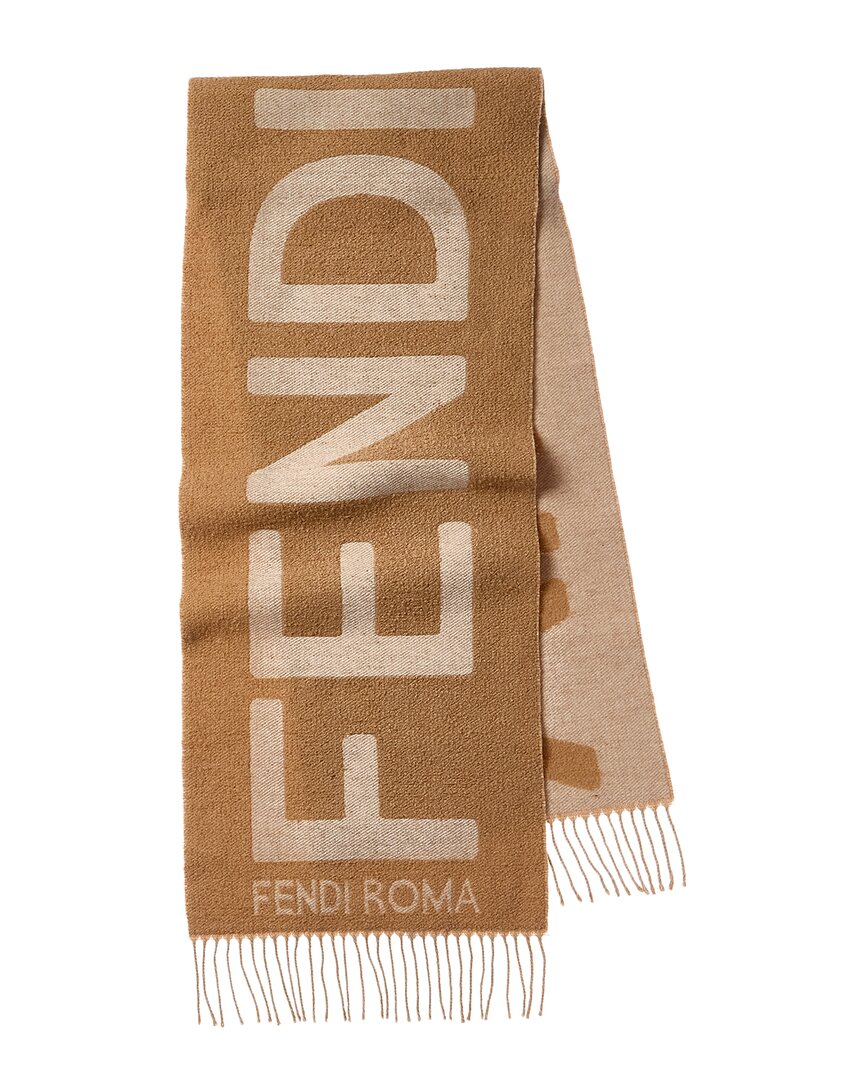 Fendi Logo Jacquard Wool & Alpaca-Blend Scarf