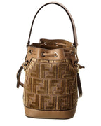 Fendi Mon Tresor Mini Ff Velvet & Leather Bucket Bag