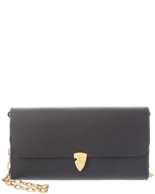 Burberry B Shield Leather Wallet On Chain
