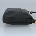 FENDI Zucchino Canvas Shoulder Bag Gold Black111182